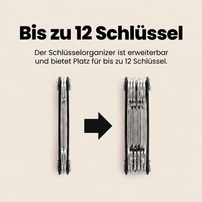 Erweiterbarer Schlüsselorganizer für bis zu zwölf Schlüssel