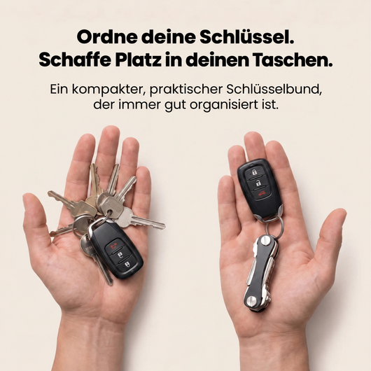 Schlüsselbund und kompakter Schlüsselorganizer im Vergleich