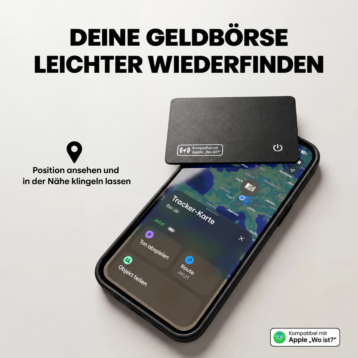 Tracker-Karte mit Smartphone