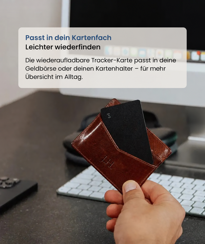 Tracker-Karte in einem Kartenfach