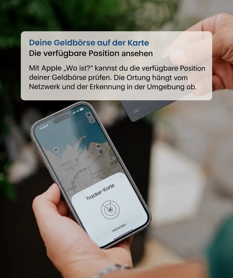 Tracker-Karte neben einem Smartphone